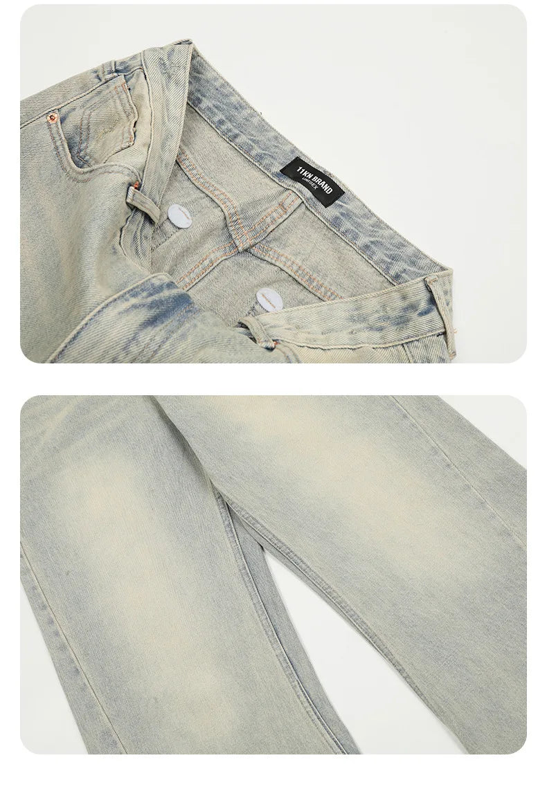 Blue Straight Bootcut Jeans