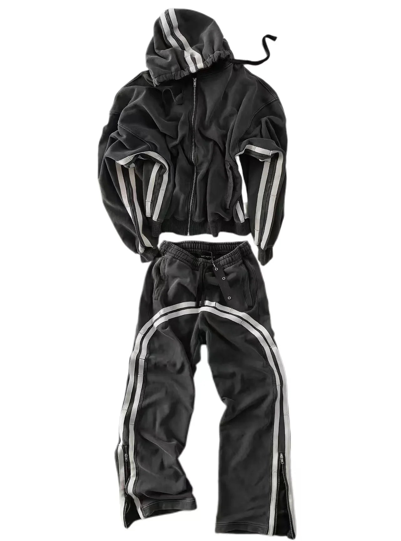 Striped 2 Piece Streetwear Hoodie Set