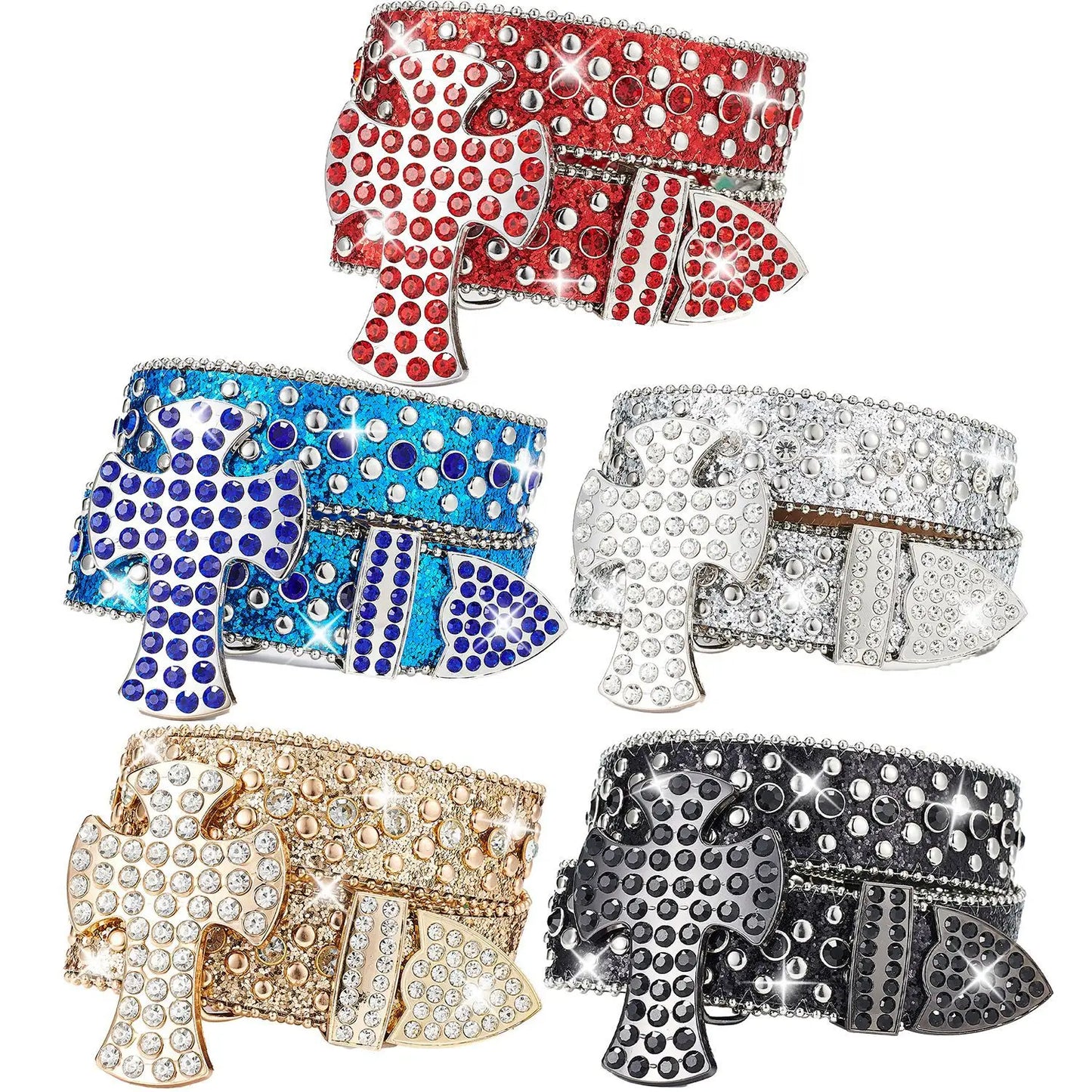New Luxury Unisex Rhinestone Cross Belt