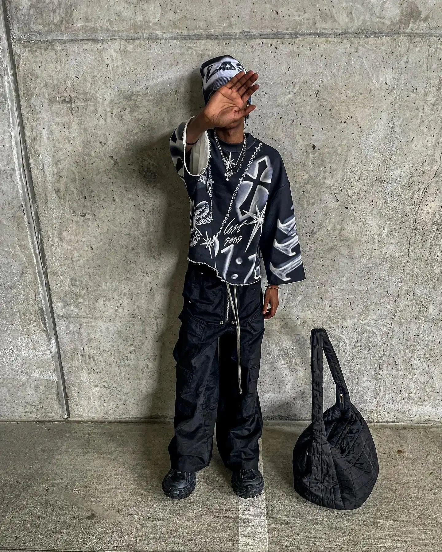 Men's Graphic Loose Y2k Cross Shirt