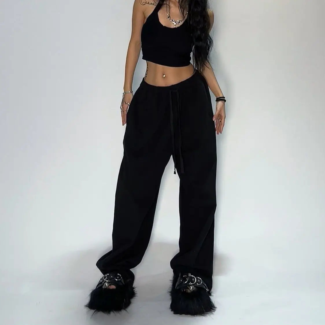 Casual Striped Y2k Wide leg Pants