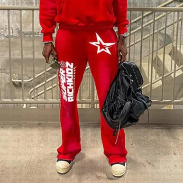 Aesthetic Star Print Hoodie and Pants