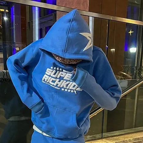 Aesthetic Star Print Hoodie and Pants