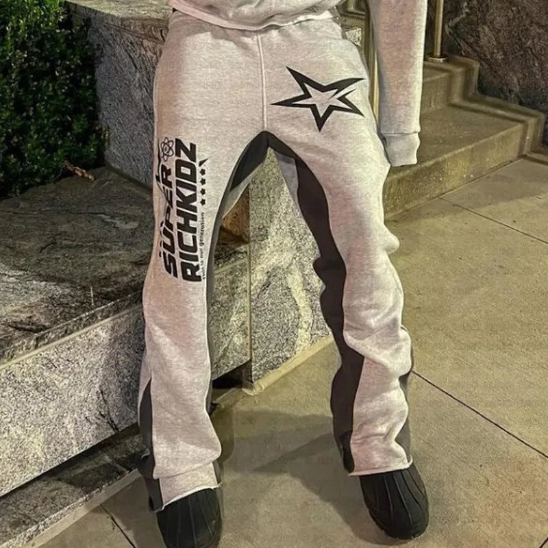 Aesthetic Star Print Hoodie and Pants