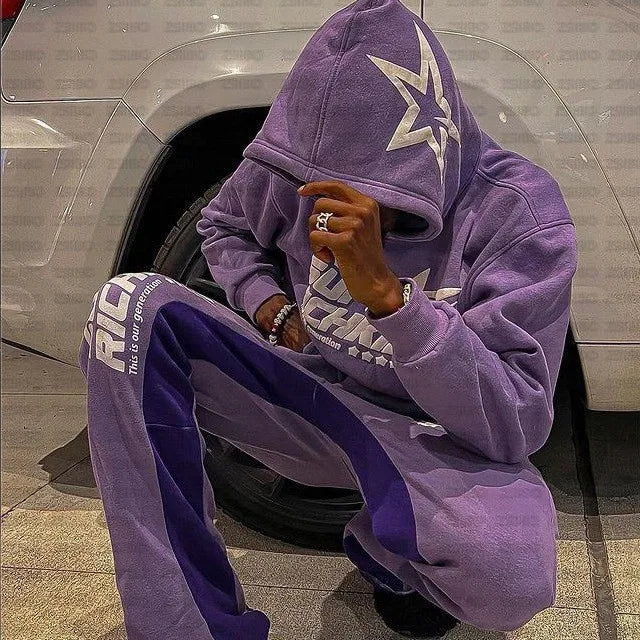 Aesthetic Star Print Hoodie and Pants