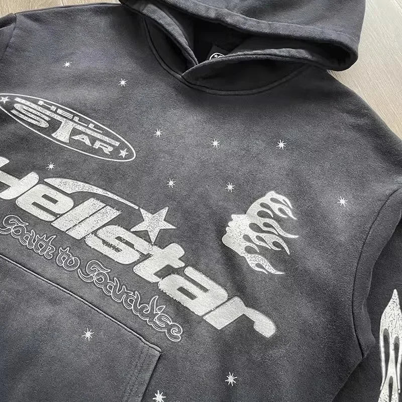 Hellstar Flare Black Flame Hoodie
