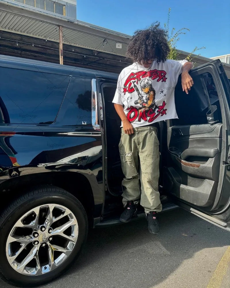 New American Retro Street Graffiti T-shirt