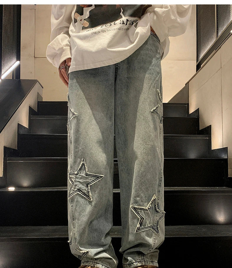 New Fashion Five-pointed Star Jeans