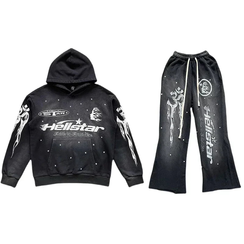 Hellstar Flare Black Flame Hoodie