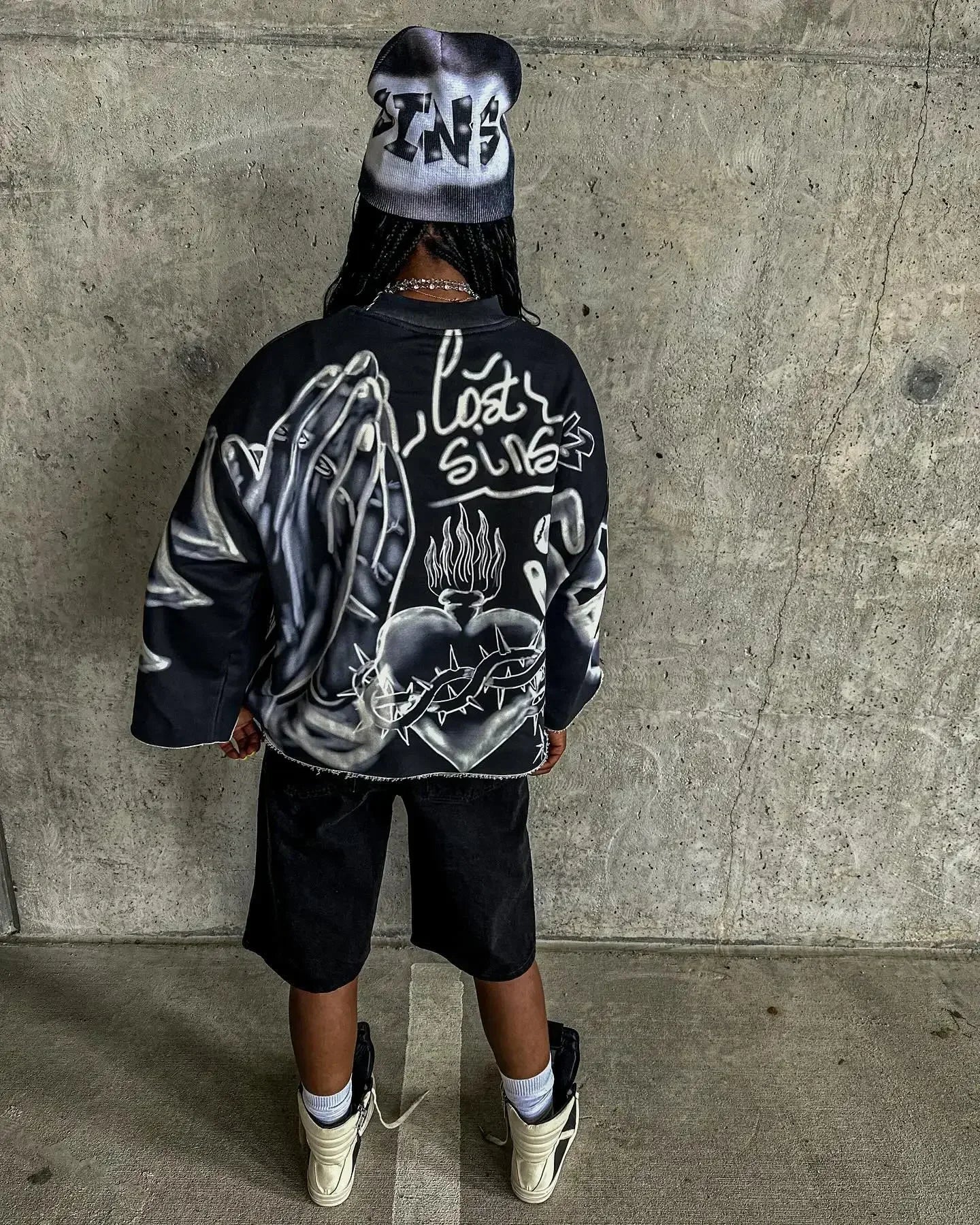 Men's Graphic Loose Y2k Cross Shirt