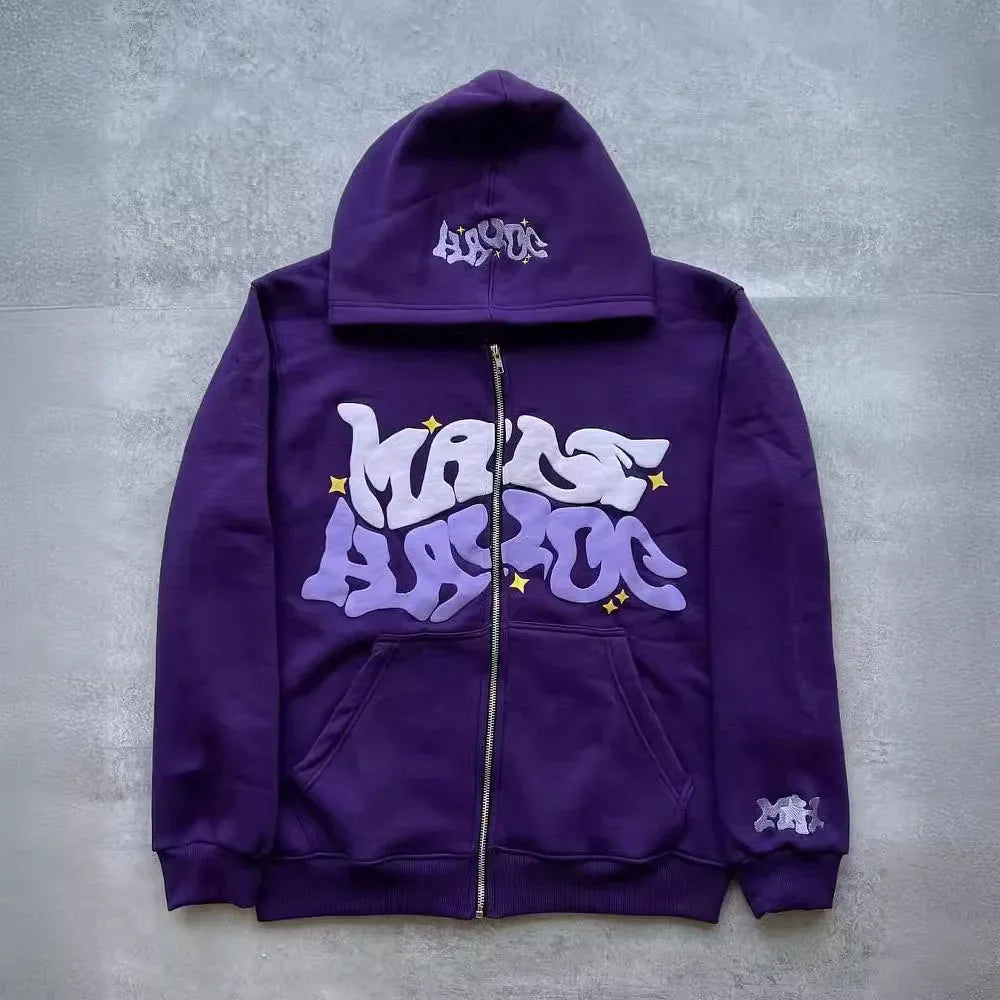 Made Havoc Puff Print Star Zipper Hoodie