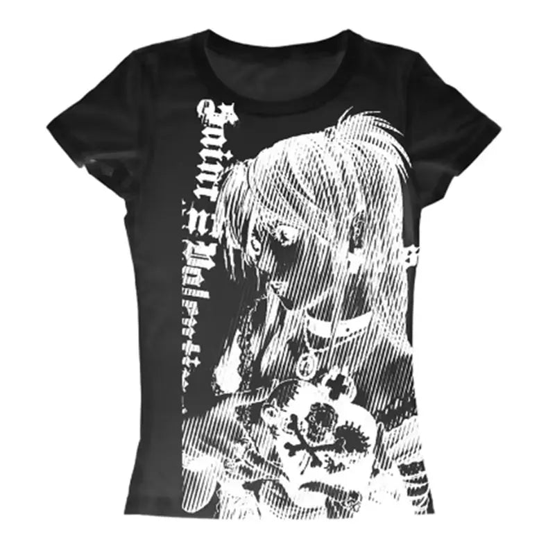Anime Printed Gothic T-shirt