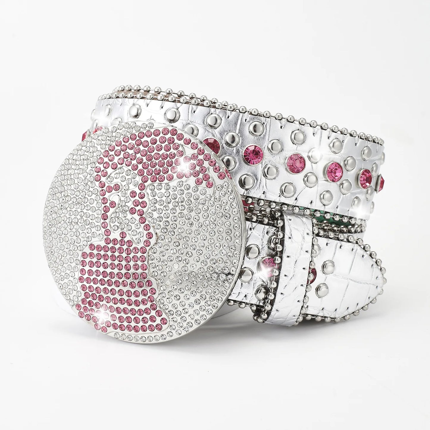 Globe Buckle Rhinestone Belts