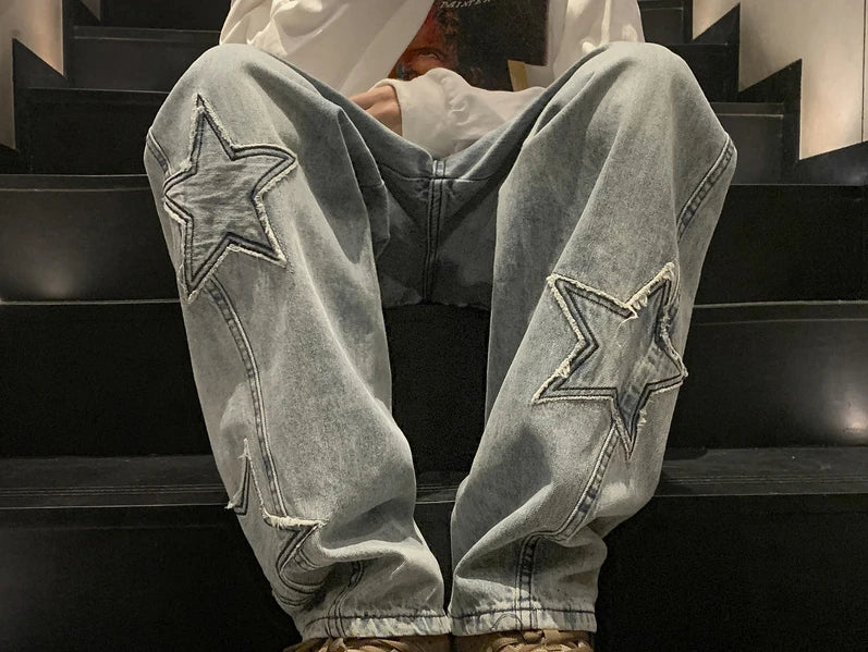 New Fashion Five-pointed Star Jeans