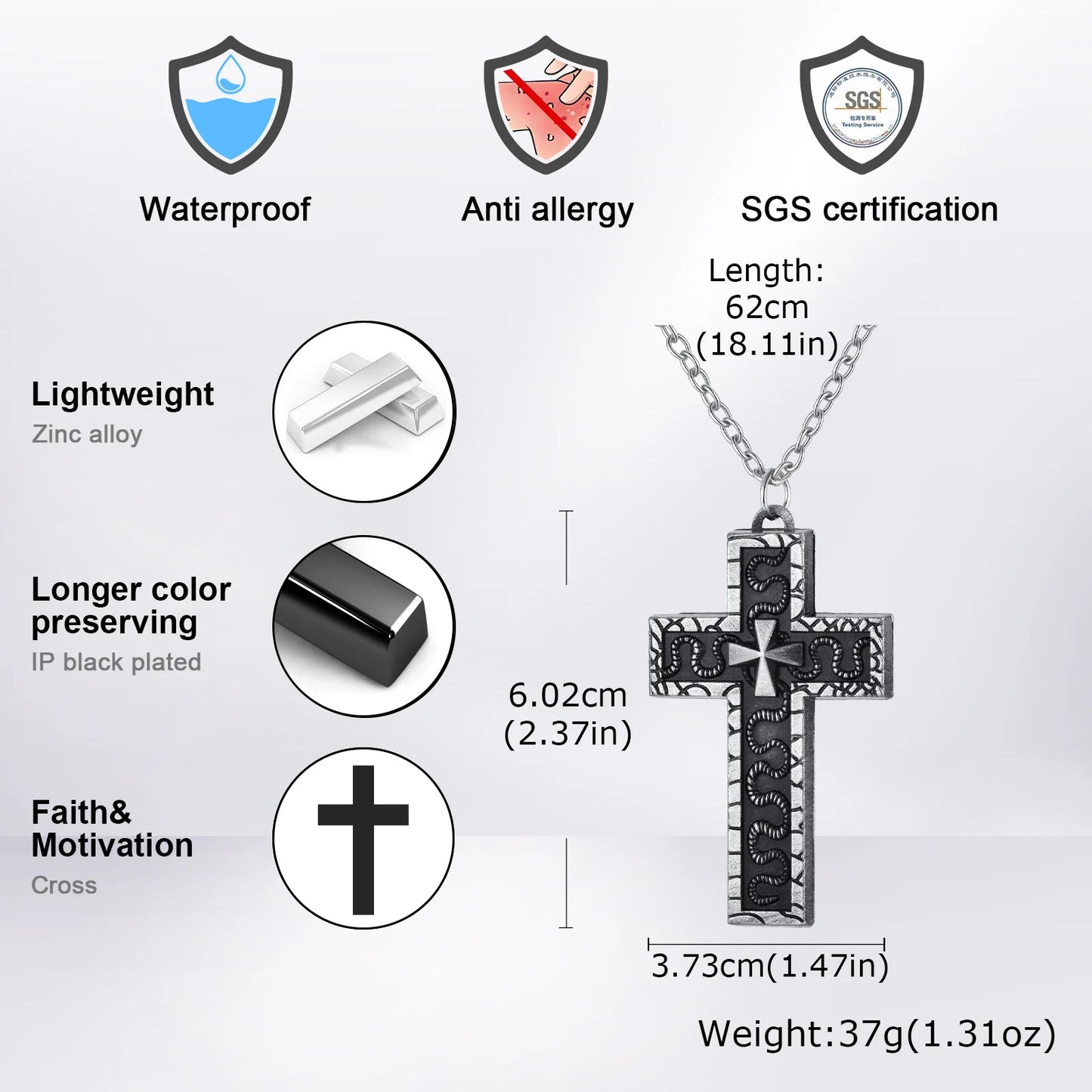 Openable Cross Pendant Necklace