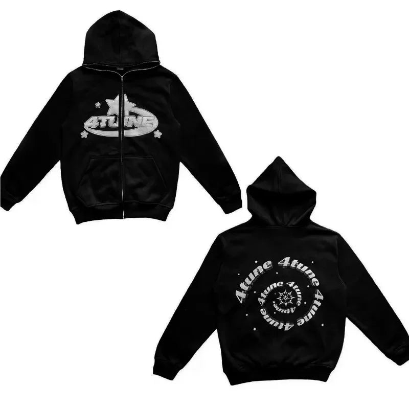 4tune Star Print Hoodie