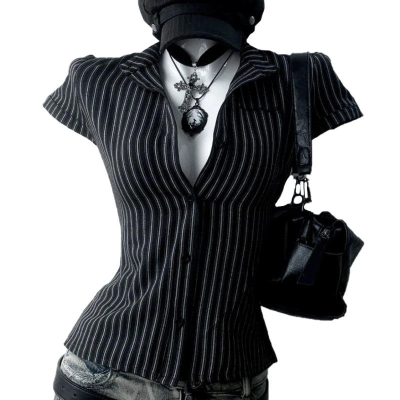 Striped Collar Polo T-shirt