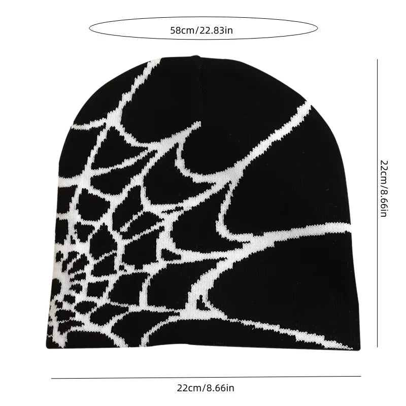 Spider Web Knitted Y2k Beanie