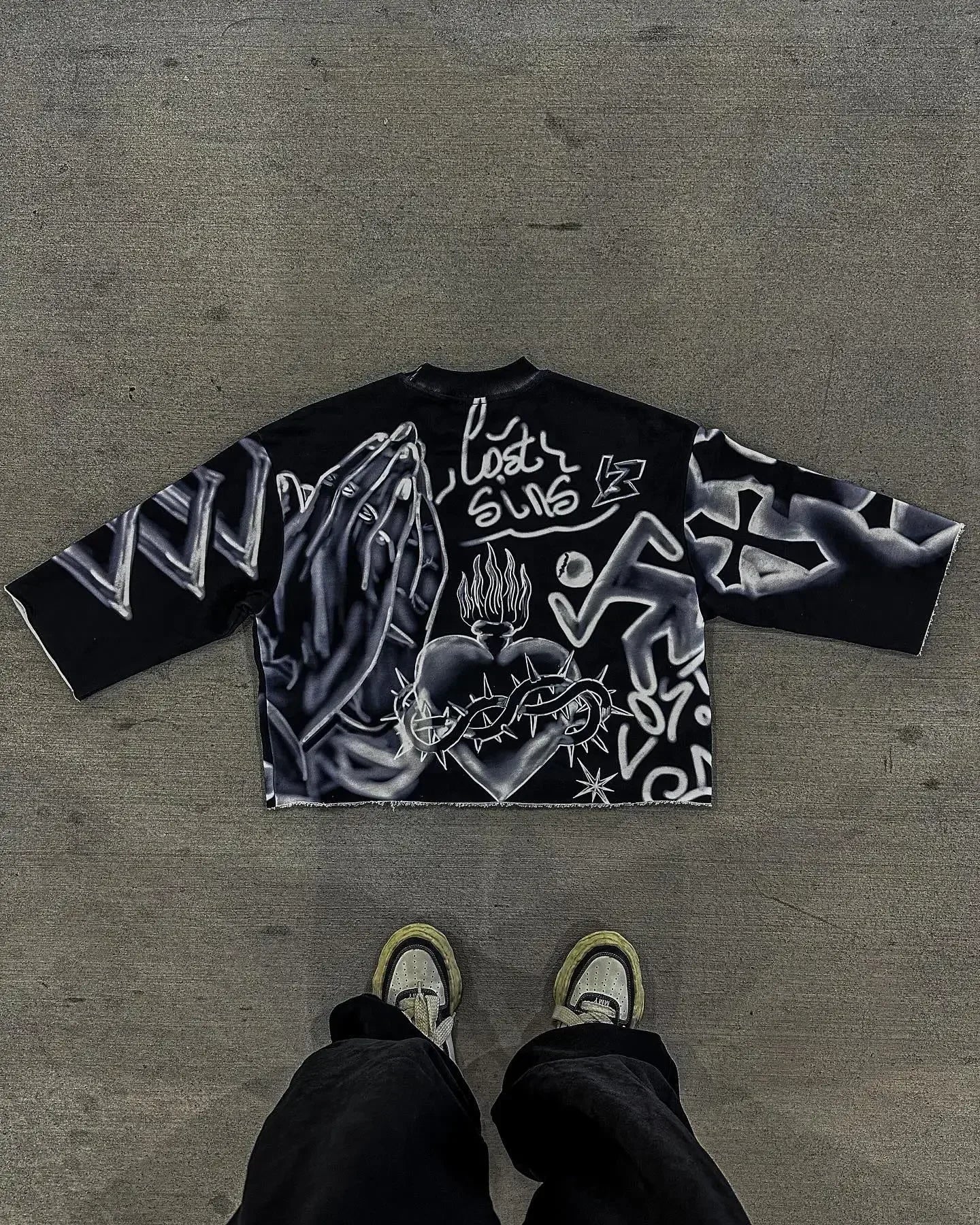 Men's Graphic Loose Y2k Cross Shirt