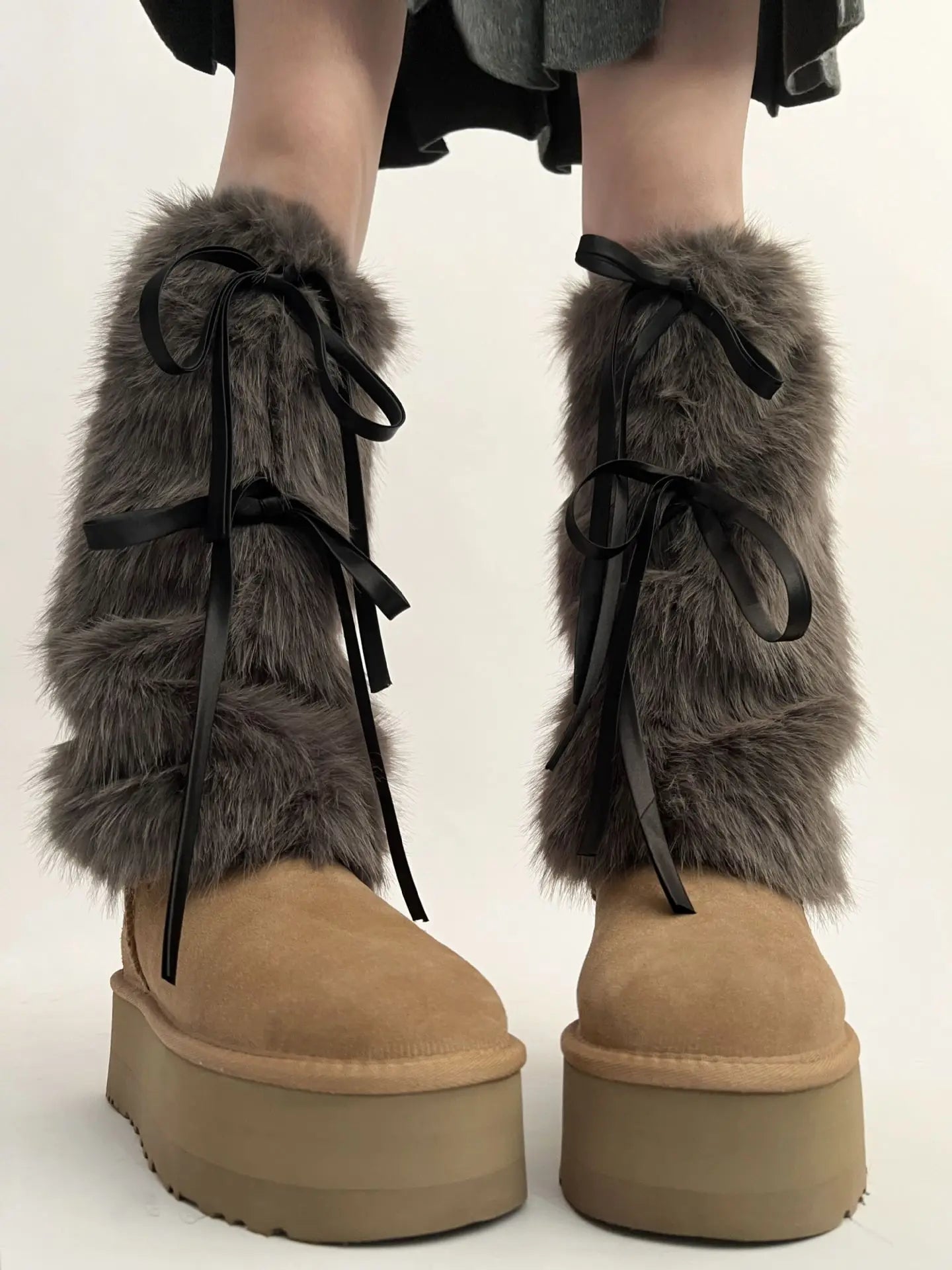 Winter Fuzzy Rabbit Fur Leg Warmers