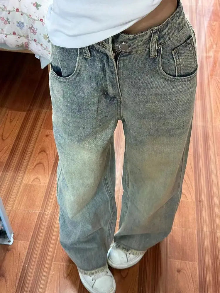 High Waist Loose Flare Jeans