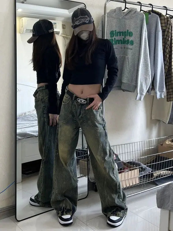 Fashion Style Retro Baggy Jeans