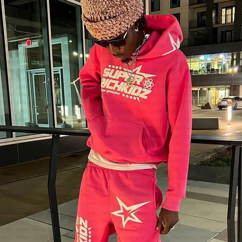Aesthetic Star Print Hoodie and Pants