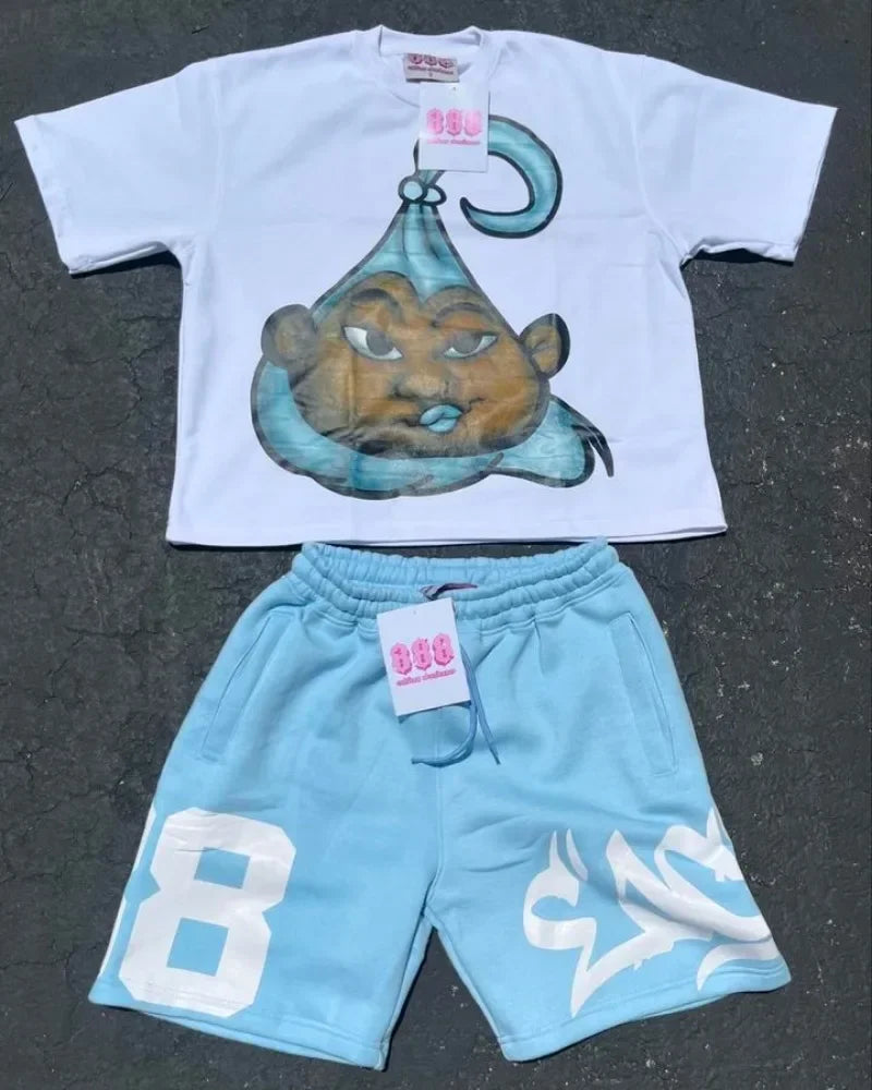 Cartoon Pattern T-shirt Set