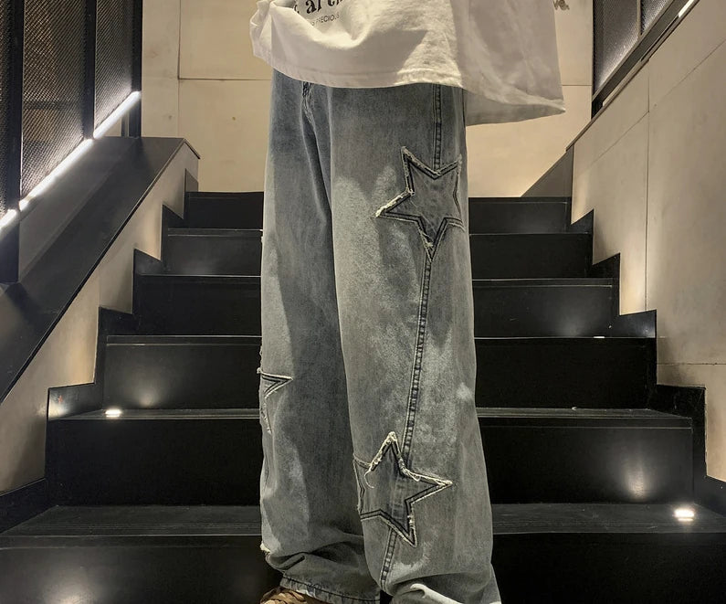New Fashion Five-pointed Star Jeans