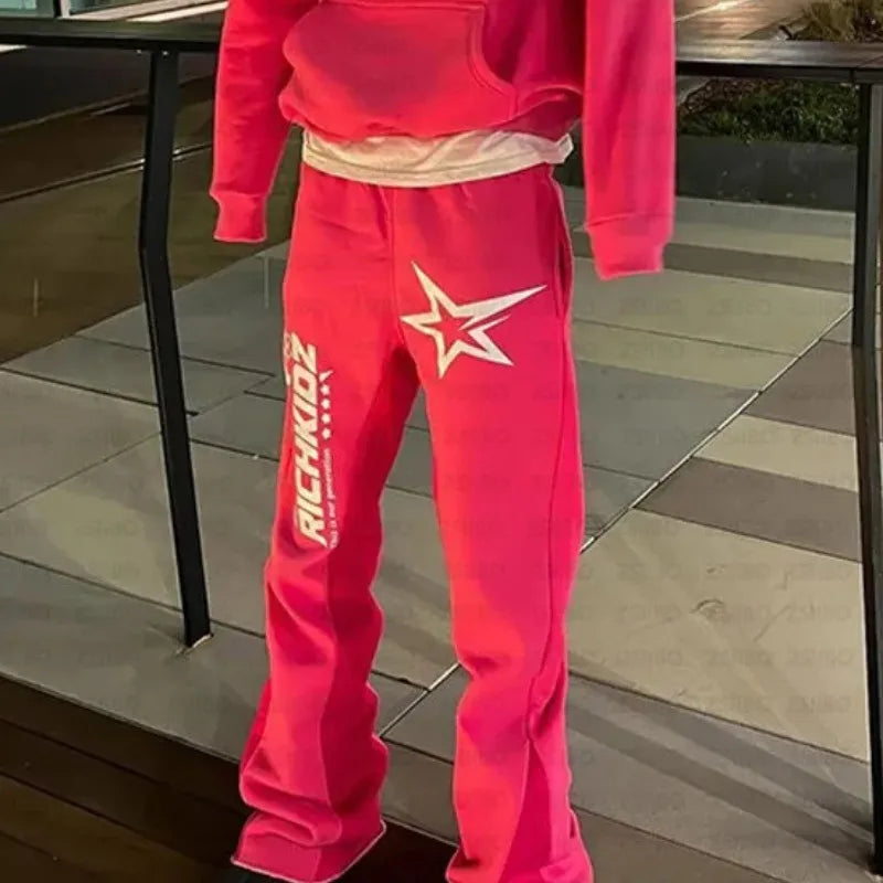 Aesthetic Star Print Hoodie and Pants