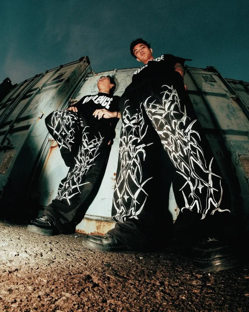 Black Streetwear Y2k Sweatpants Unisex