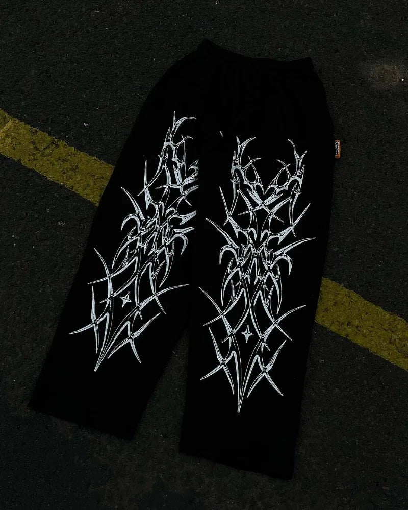Black Streetwear Y2k Sweatpants Unisex