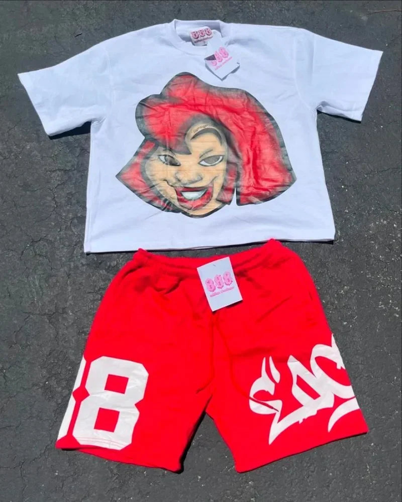 Cartoon Pattern T-shirt Set