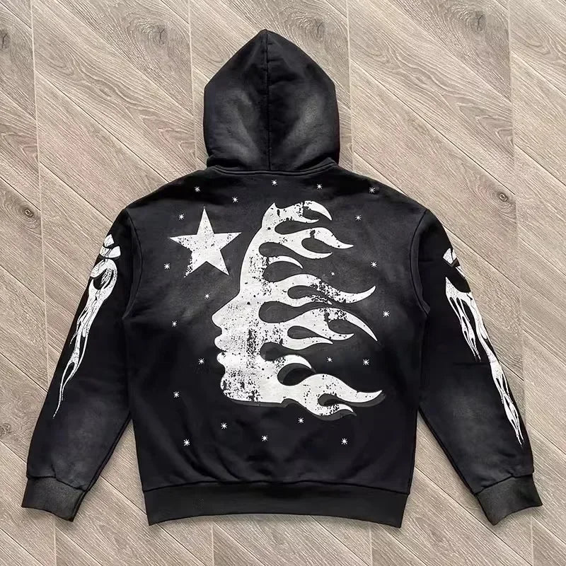 Hellstar Flare Black Flame Hoodie