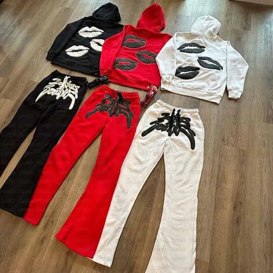 High Quality KIss Mark Hoodie Set