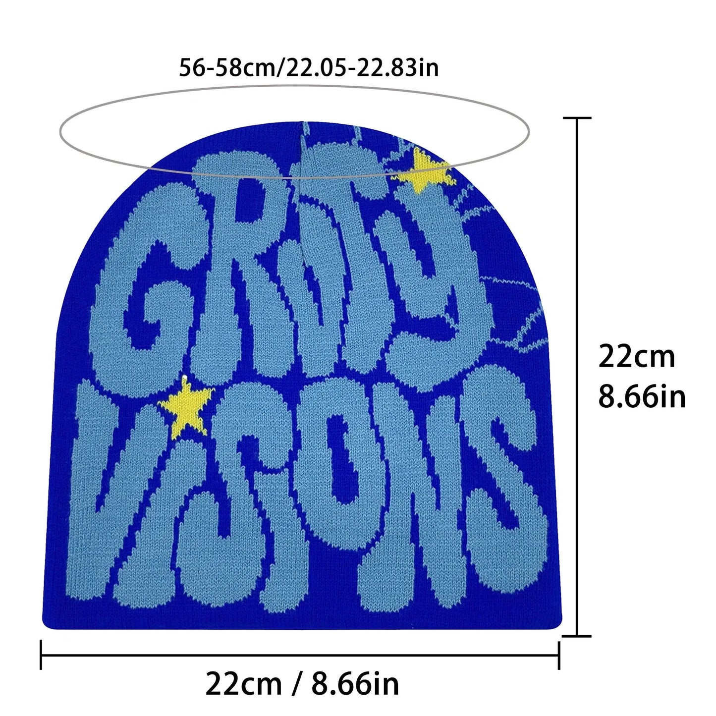 Fuzzy knitted streetwear beanie