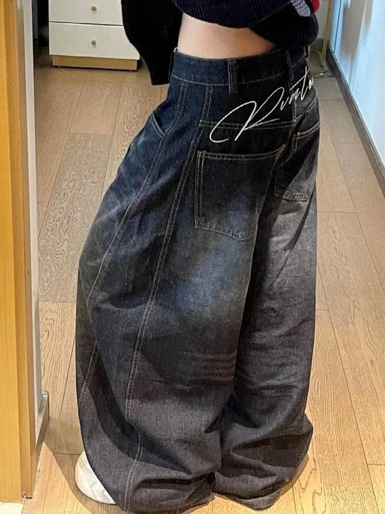Vintage Gothic Wide Leg Baggy Jeans