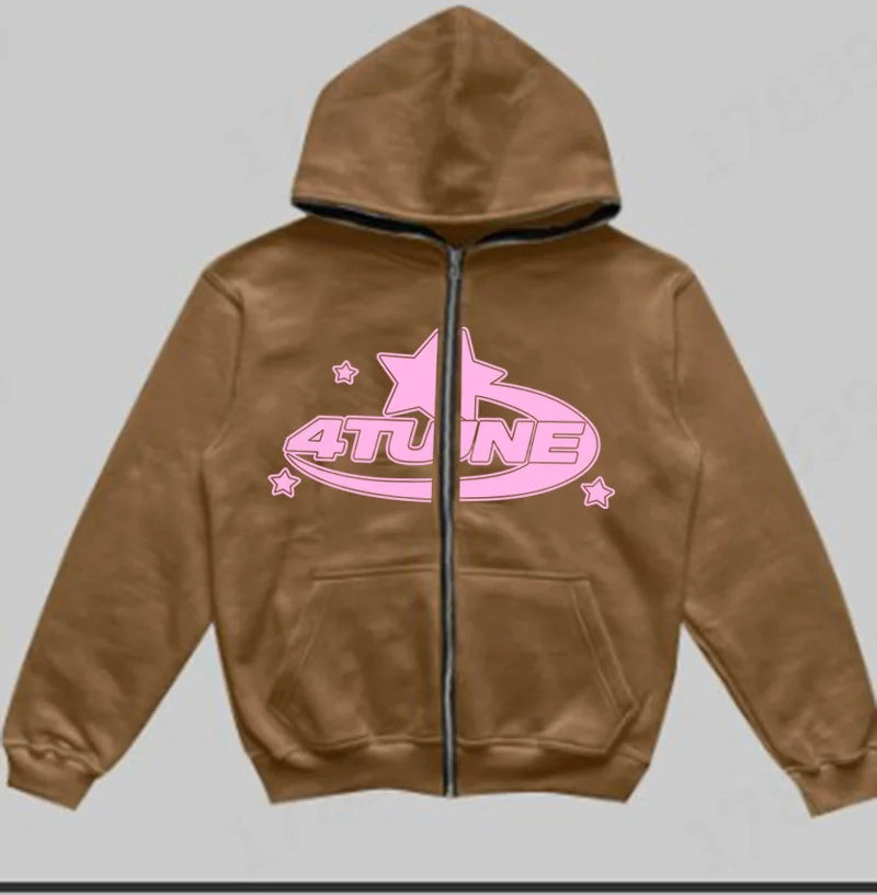4tune Star Print Hoodie