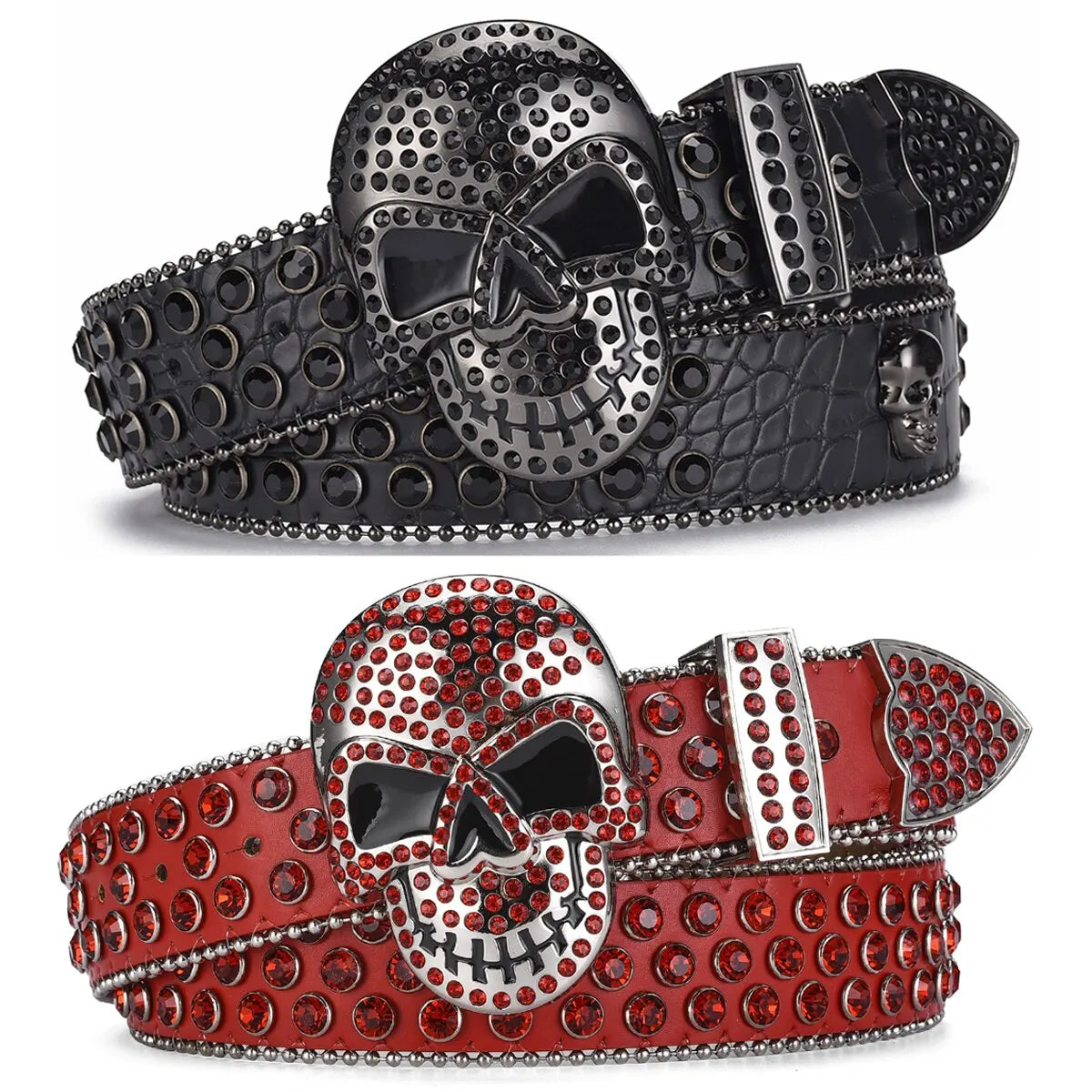 Big Skull Buckle Rhinestone Belt