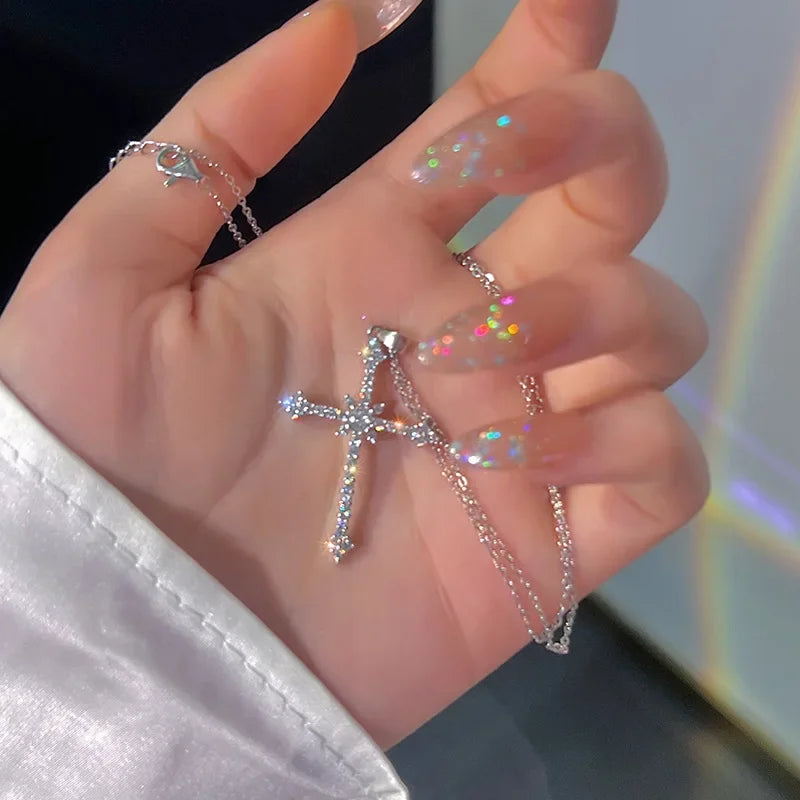 Shiny Star Chain Necklace Y2k