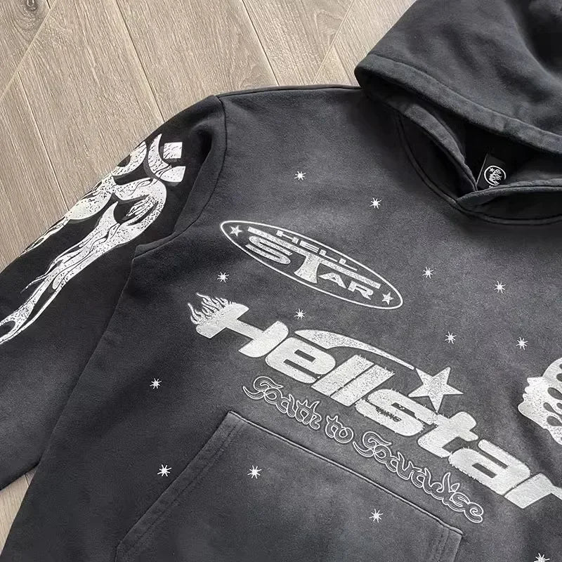 Hellstar Flare Black Flame Hoodie