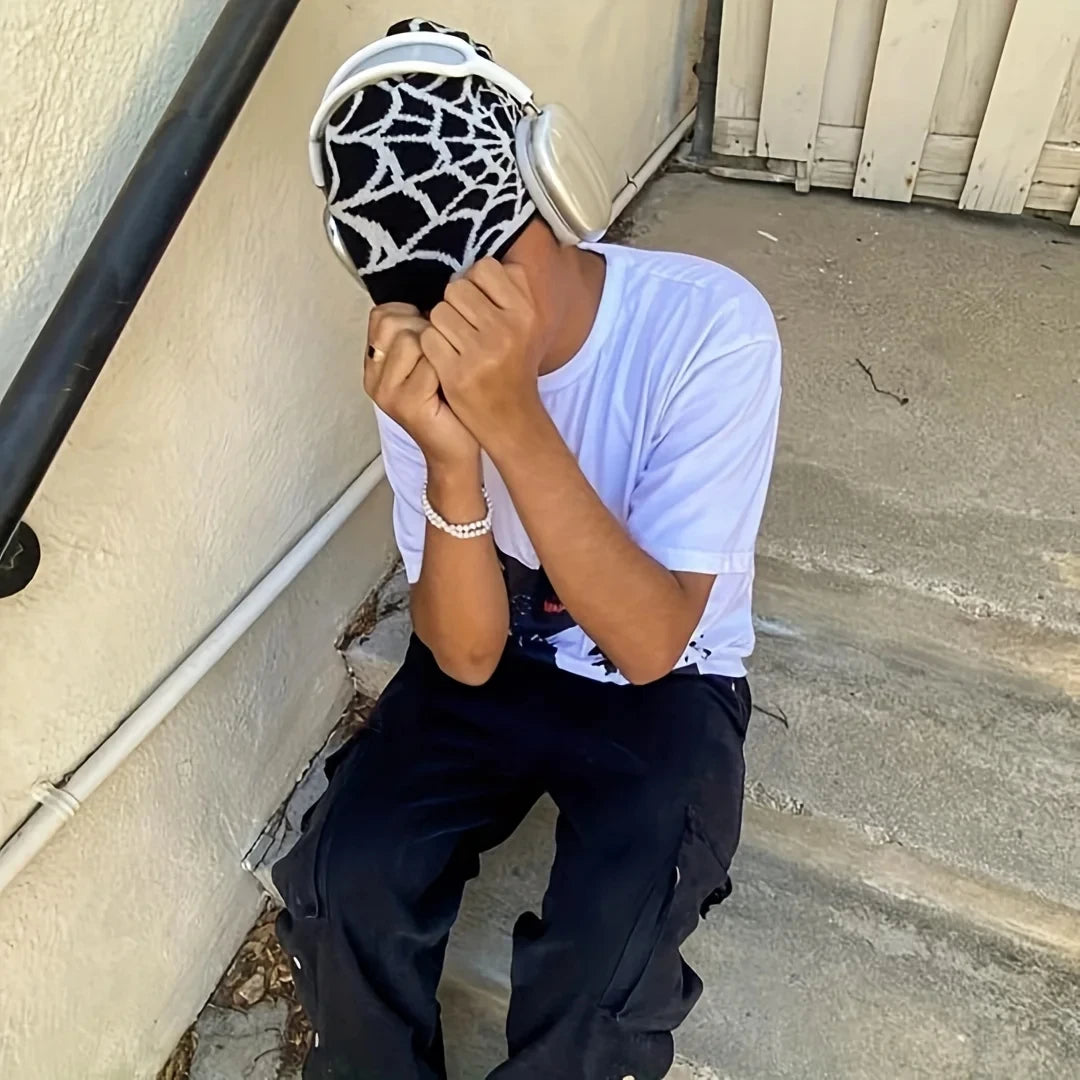 Spider Web Knitted Y2k Beanie