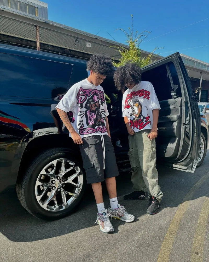 New American Retro Street Graffiti T-shirt