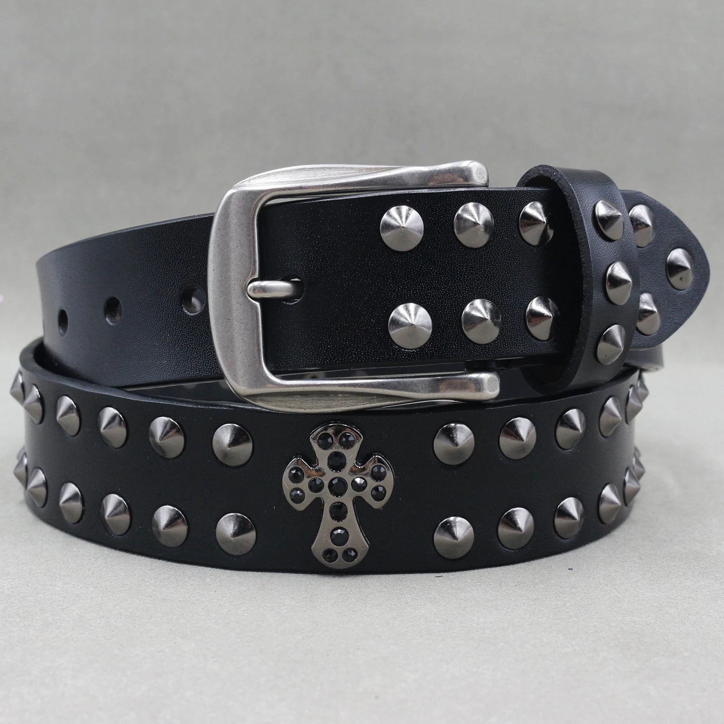 Metal Rivet Leather Belt
