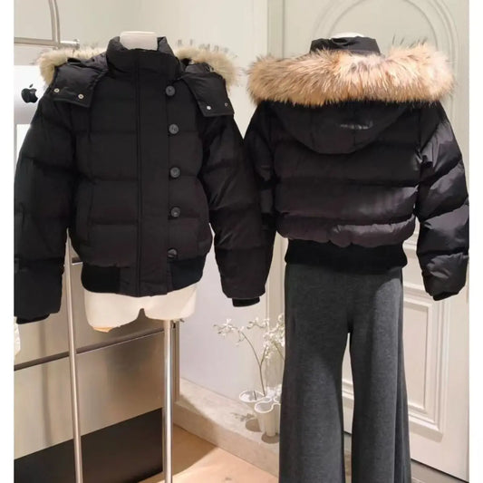 Faux Fur Puffer Bomber Coat