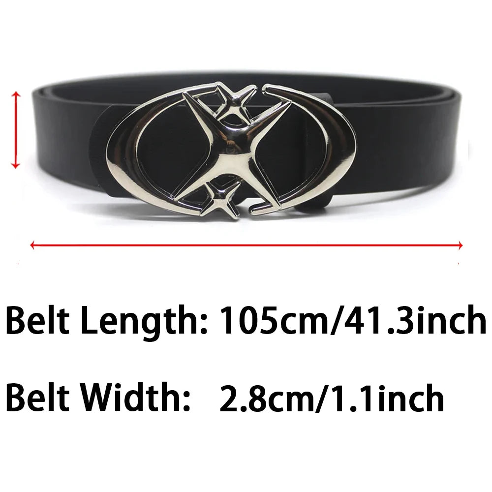Unisex Belt Punk Star Buckle Design Cross Metal Vintage Gothic Y2K Belt