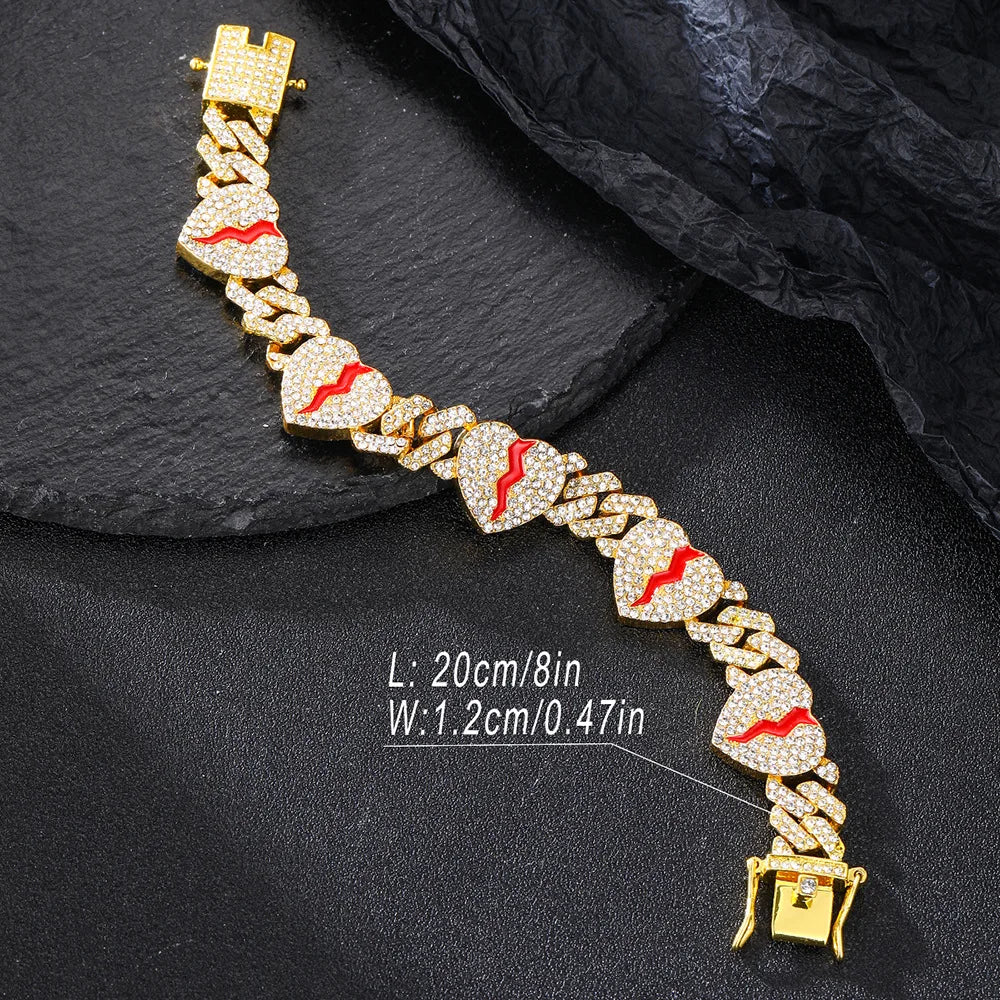 Broken Heart Cuban Chain Bracelet