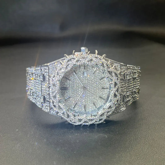 Jesus Thorns Studded Full Diamond Watch