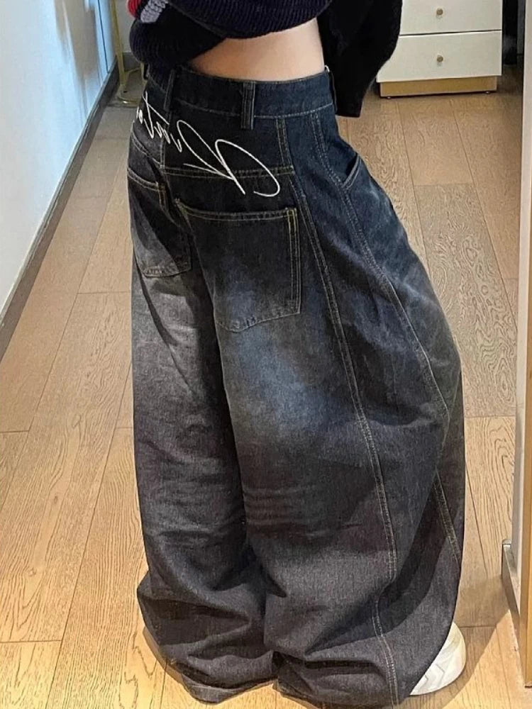 Vintage Gothic Wide Leg Baggy Jeans