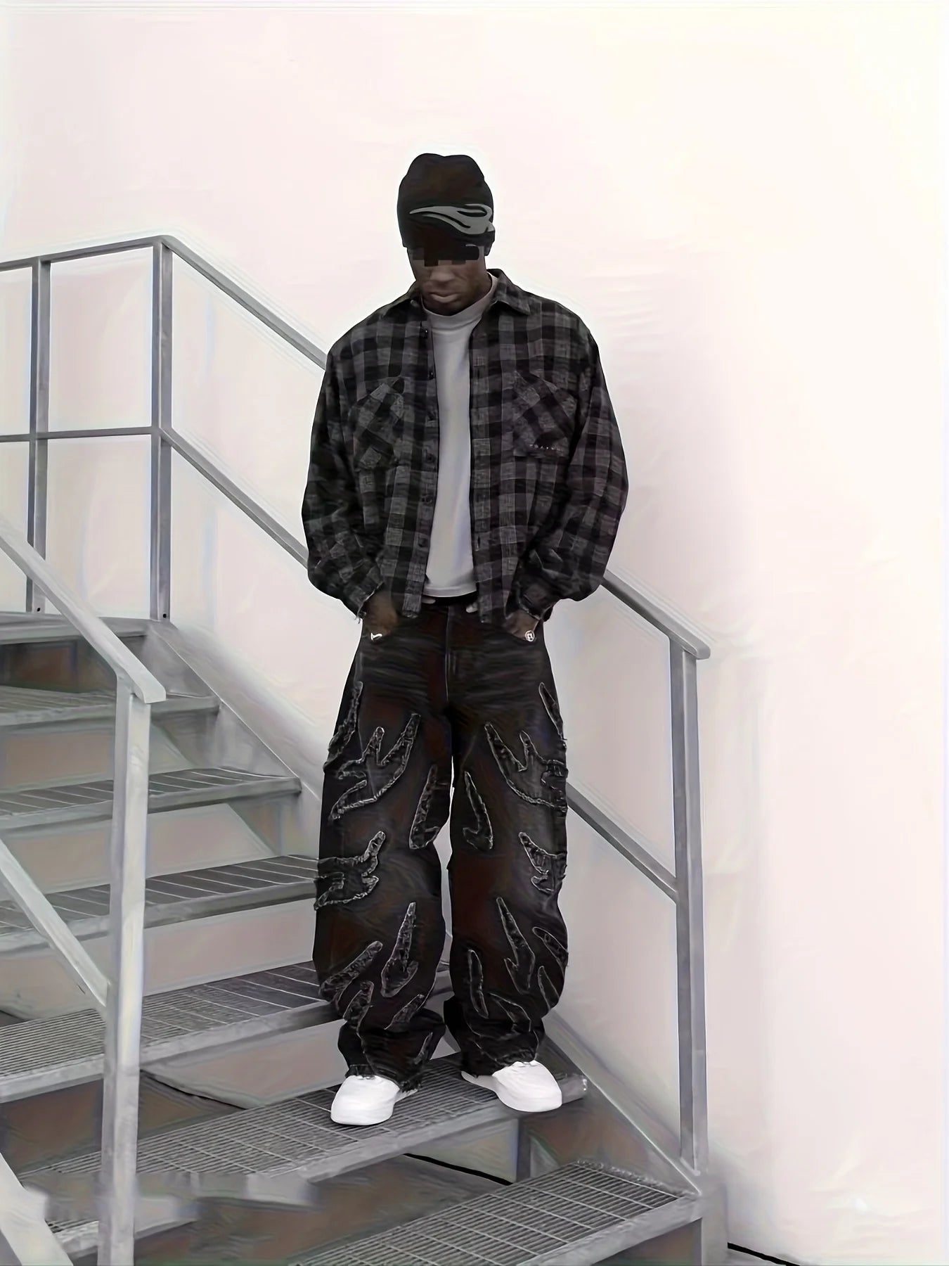 American Embroidered Wide-Leg Jeans